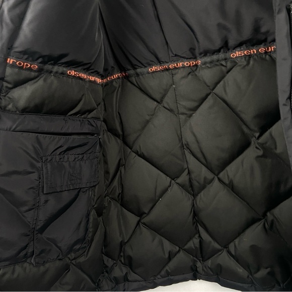 Olsen Down Filled Black Vest Shawl Collar Zip Size 4 Winter Puffer Quilted Warm - Picture 7 of 16